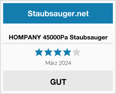  HOMPANY 45000Pa Staubsauger Test