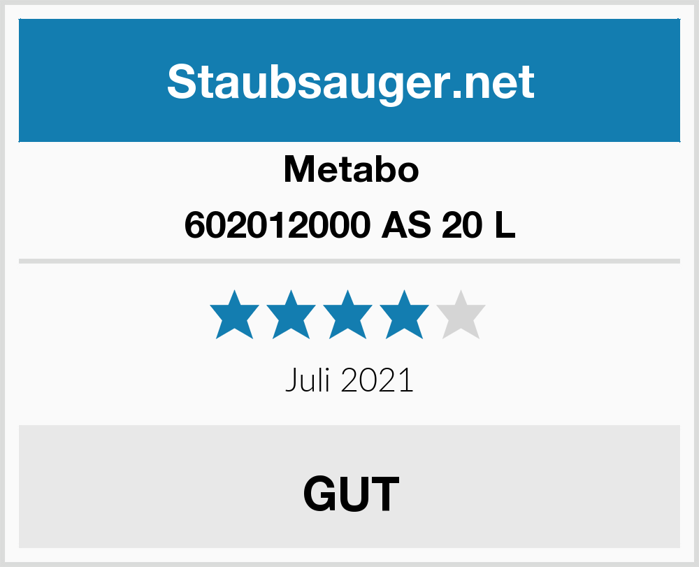 602012000 METABO Industriestaubsauger Sauger AS 20 L 